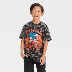 Boys Sega SONIC the HEDGEHOG Trick or Treat Halloween T-Shirt Size Medium 8 NWT